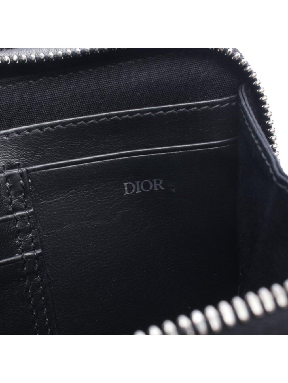 Dior Shoulder Bag CD Diamond Messenger Pouch Gray Black Canvas Leather - Picture 5 of 7